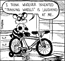 Timulty trying to ride a bike